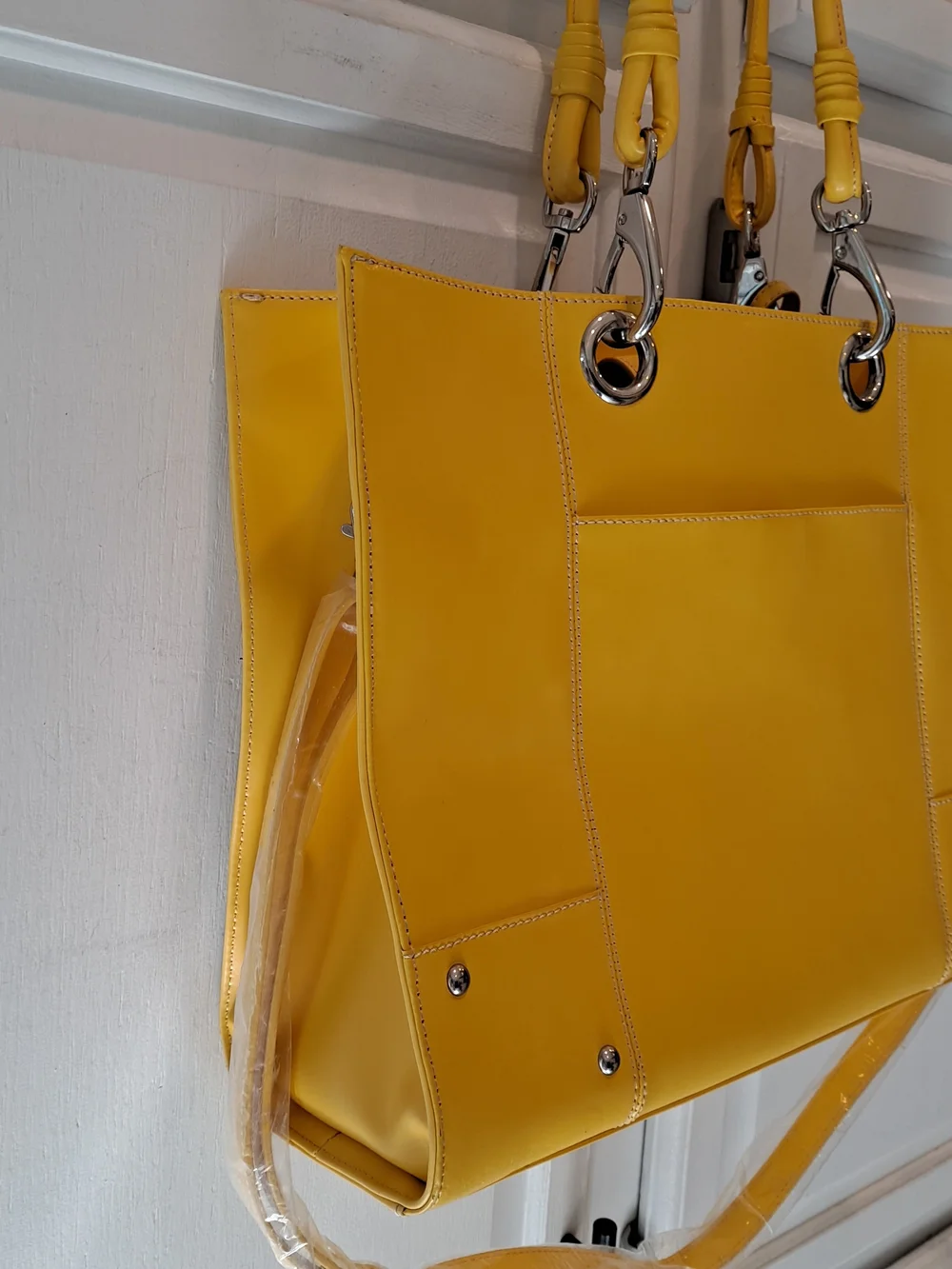 Wilsons Leather Smooth Yellow Executive Spacious Vintage Y2k Tote Shoulder Bag